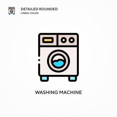 Çamaşır makinesi vektör simgesi. Modern vektör illüstrasyon kavramları. Düzenlemesi ve kişiselleştirmesi kolay.