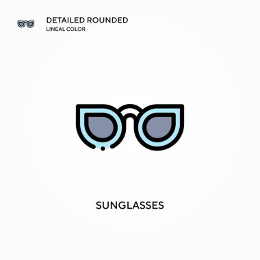 Güneş gözlüğü vektör simgesi. Modern vektör illüstrasyon kavramları. Düzenlemesi ve kişiselleştirmesi kolay.
