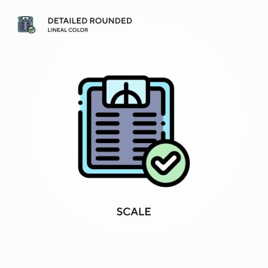 Vektör simgesini ölçekle. Modern vektör illüstrasyon kavramları. Düzenlemesi ve kişiselleştirmesi kolay.