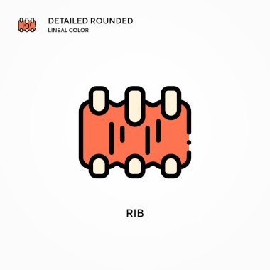 Kaburga vektör simgesi. Modern vektör illüstrasyon kavramları. Düzenlemesi ve kişiselleştirmesi kolay.