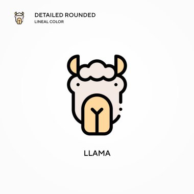 Lama vektör simgesi. Modern vektör illüstrasyon kavramları. Düzenlemesi ve kişiselleştirmesi kolay.