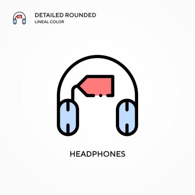 Kulaklık vektör simgesi. Modern vektör illüstrasyon kavramları. Düzenlemesi ve kişiselleştirmesi kolay.