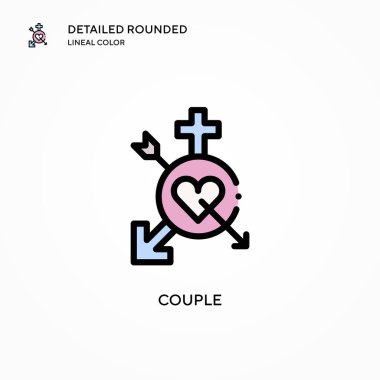 Çift vektör simgesi. Modern vektör illüstrasyon kavramları. Düzenlemesi ve kişiselleştirmesi kolay.