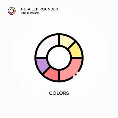 Renk vektör simgesi. Modern vektör illüstrasyon kavramları. Düzenlemesi ve kişiselleştirmesi kolay.