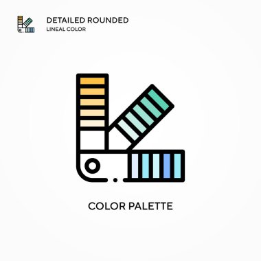 Renkli palet vektör simgesi. Modern vektör illüstrasyon kavramları. Düzenlemesi ve kişiselleştirmesi kolay.