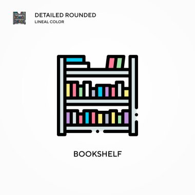 Kitaplık vektör simgesi. Modern vektör illüstrasyon kavramları. Düzenlemesi ve kişiselleştirmesi kolay.