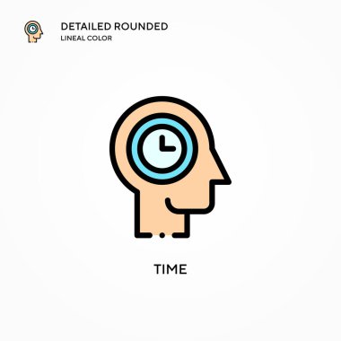 Zaman vektör simgesi. Modern vektör illüstrasyon kavramları. Düzenlemesi ve kişiselleştirmesi kolay.