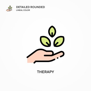 Terapi vektör simgesi. Modern vektör illüstrasyon kavramları. Düzenlemesi ve kişiselleştirmesi kolay.