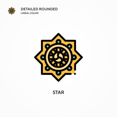 Yıldız vektör simgesi. Modern vektör illüstrasyon kavramları. Düzenlemesi ve kişiselleştirmesi kolay.