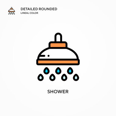Duş vektör simgesi. Modern vektör illüstrasyon kavramları. Düzenlemesi ve kişiselleştirmesi kolay.