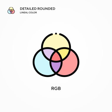 Rgb vektör simgesi. Modern vektör illüstrasyon kavramları. Düzenlemesi ve kişiselleştirmesi kolay.