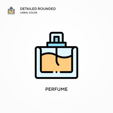 Parfüm vektör simgesi. Modern vektör illüstrasyon kavramları. Düzenlemesi ve kişiselleştirmesi kolay.