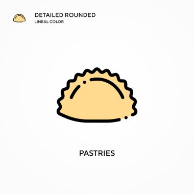 Pasta vektör simgesi. Modern vektör illüstrasyon kavramları. Düzenlemesi ve kişiselleştirmesi kolay.