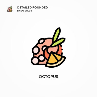 Ahtapot vektör simgesi. Modern vektör illüstrasyon kavramları. Düzenlemesi ve kişiselleştirmesi kolay.