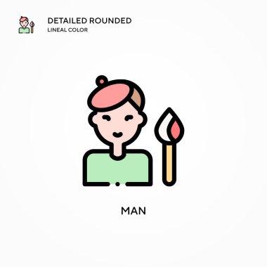 İnsan vektör simgesi. Modern vektör illüstrasyon kavramları. Düzenlemesi ve kişiselleştirmesi kolay.