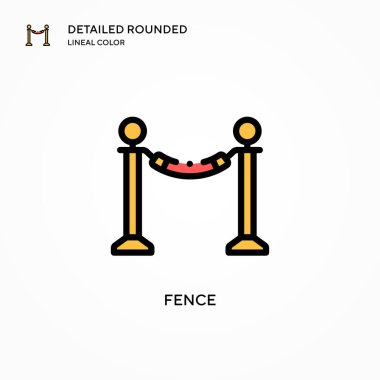 Çit vektör simgesi. Modern vektör illüstrasyon kavramları. Düzenlemesi ve kişiselleştirmesi kolay.