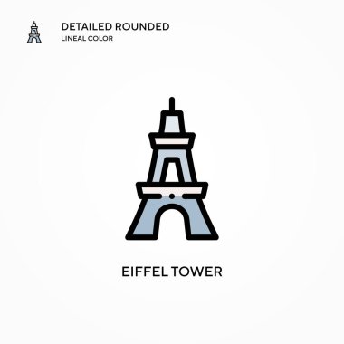 Eyfel kule vektör simgesi. Modern vektör illüstrasyon kavramları. Düzenlemesi ve kişiselleştirmesi kolay.