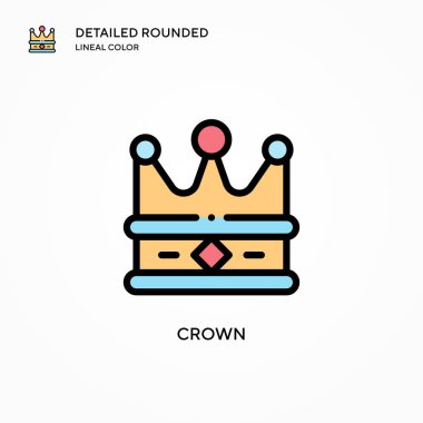 Crown vektör simgesi. Modern vektör illüstrasyon kavramları. Düzenlemesi ve kişiselleştirmesi kolay.