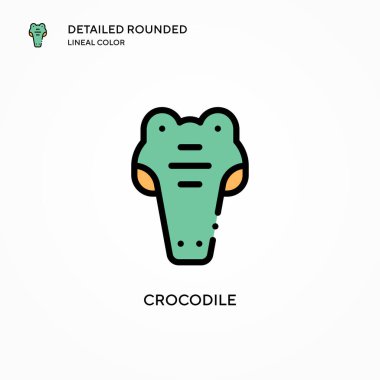 Timsah vektör simgesi. Modern vektör illüstrasyon kavramları. Düzenlemesi ve kişiselleştirmesi kolay.