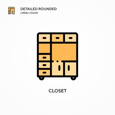 Dolap vektör simgesi. Modern vektör illüstrasyon kavramları. Düzenlemesi ve kişiselleştirmesi kolay.