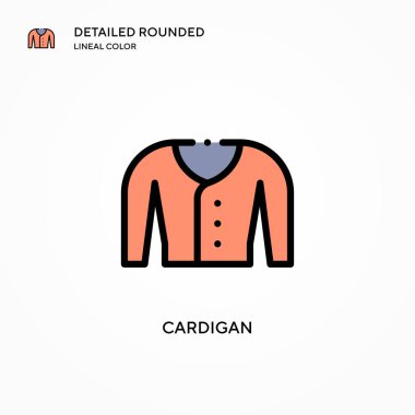 Cardigan vektör simgesi. Modern vektör illüstrasyon kavramları. Düzenlemesi ve kişiselleştirmesi kolay.