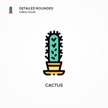 Kaktüs vektör simgesi. Modern vektör illüstrasyon kavramları. Düzenlemesi ve kişiselleştirmesi kolay.