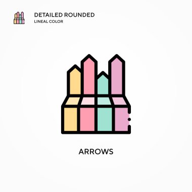 Ok vektör simgesi. Modern vektör illüstrasyon kavramları. Düzenlemesi ve kişiselleştirmesi kolay.