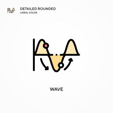 Dalga vektör simgesi. Modern vektör illüstrasyon kavramları. Düzenlemesi ve kişiselleştirmesi kolay.