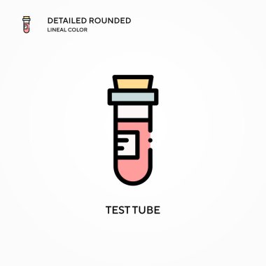 Test tübü vektör simgesi. Modern vektör illüstrasyon kavramları. Düzenlemesi ve kişiselleştirmesi kolay.
