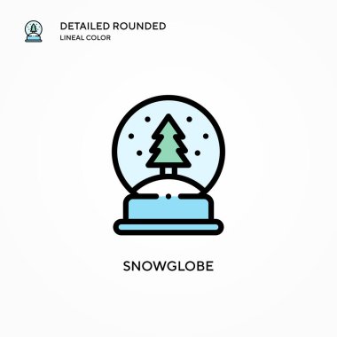 Kar küresi vektör simgesi. Modern vektör illüstrasyon kavramları. Düzenlemesi ve kişiselleştirmesi kolay.