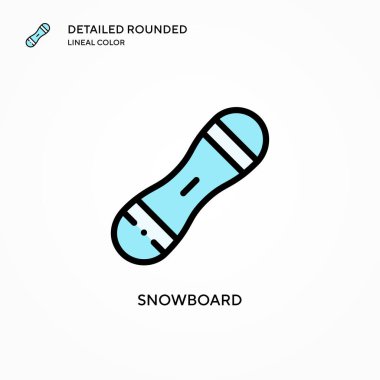 Snowboard vektör simgesi. Modern vektör illüstrasyon kavramları. Düzenlemesi ve kişiselleştirmesi kolay.