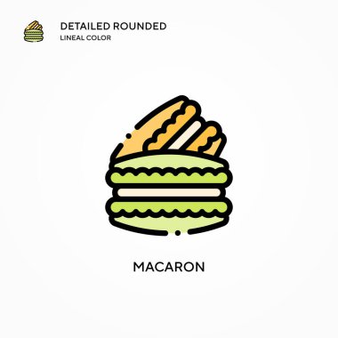 Makarna vektör simgesi. Modern vektör illüstrasyon kavramları. Düzenlemesi ve kişiselleştirmesi kolay.