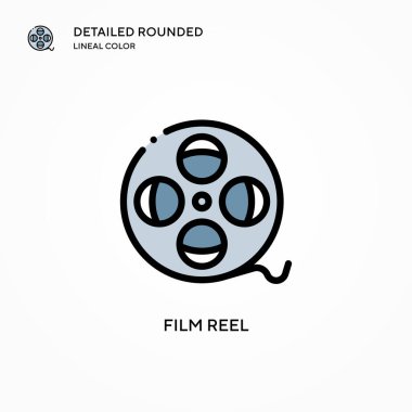 Film makarası vektör simgesi. Modern vektör illüstrasyon kavramları. Düzenlemesi ve kişiselleştirmesi kolay.