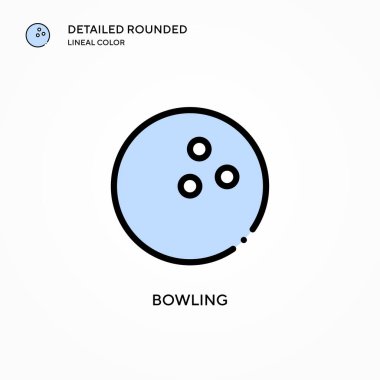 Bowling vektör simgesi. Modern vektör illüstrasyon kavramları. Düzenlemesi ve kişiselleştirmesi kolay.