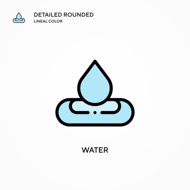 Su vektör simgesi. Modern vektör illüstrasyon kavramları. Düzenlemesi ve kişiselleştirmesi kolay.