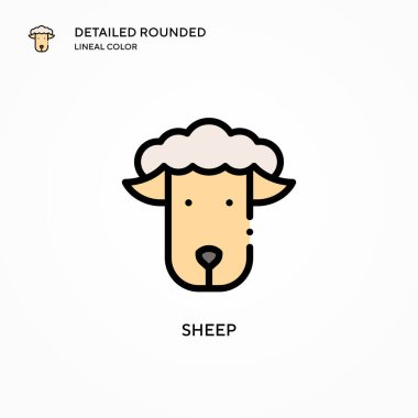 Koyun vektör simgesi. Modern vektör illüstrasyon kavramları. Düzenlemesi ve kişiselleştirmesi kolay.