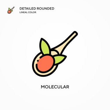 Moleküler vektör simgesi. Modern vektör illüstrasyon kavramları. Düzenlemesi ve kişiselleştirmesi kolay.