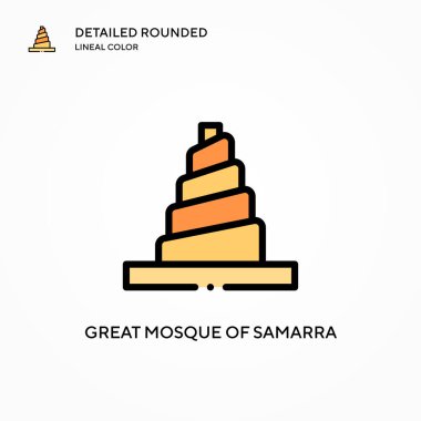 Samara vektör ikonunun büyük camii. Modern vektör illüstrasyon kavramları. Düzenlemesi ve kişiselleştirmesi kolay.