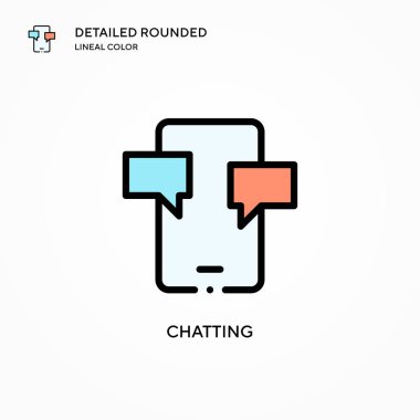 Sohbet vektörü simgesi. Modern vektör illüstrasyon kavramları. Düzenlemesi ve kişiselleştirmesi kolay.