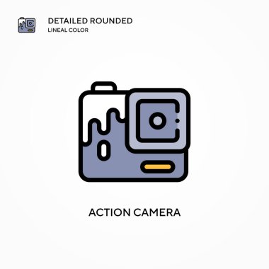 Kamera vektör simgesi. Modern vektör illüstrasyon kavramları. Düzenlemesi ve kişiselleştirmesi kolay.