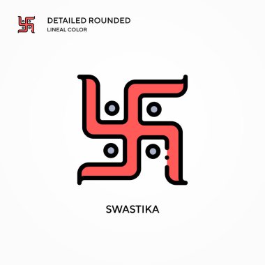 Gamalı haç vektör simgesi. Modern vektör illüstrasyon kavramları. Düzenlemesi ve kişiselleştirmesi kolay.