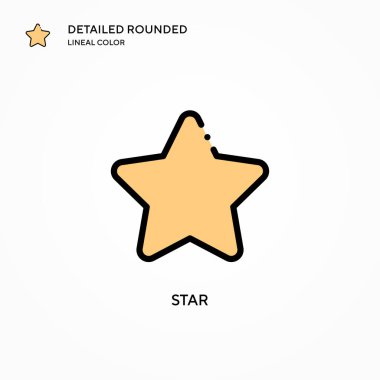 Yıldız vektör simgesi. Modern vektör illüstrasyon kavramları. Düzenlemesi ve kişiselleştirmesi kolay.