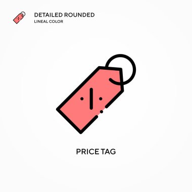 Fiyat etiketi vektör simgesi. Modern vektör illüstrasyon kavramları. Düzenlemesi ve kişiselleştirmesi kolay.