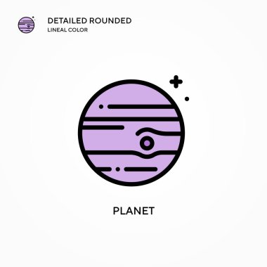 Gezegen vektör simgesi. Modern vektör illüstrasyon kavramları. Düzenlemesi ve kişiselleştirmesi kolay.