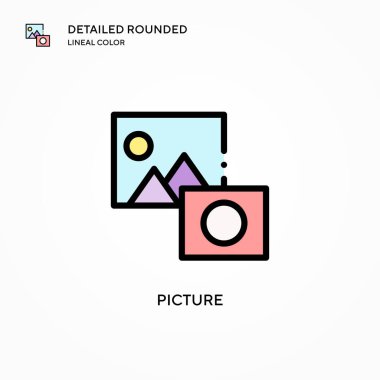Resim vektör simgesi. Modern vektör illüstrasyon kavramları. Düzenlemesi ve kişiselleştirmesi kolay.