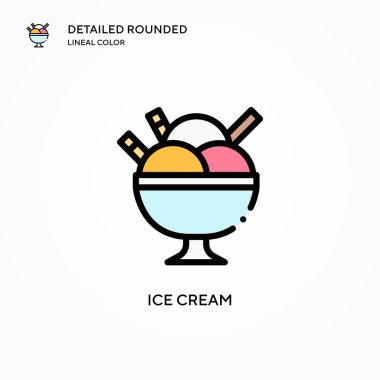 Dondurma vektör simgesi. Modern vektör illüstrasyon kavramları. Düzenlemesi ve kişiselleştirmesi kolay.