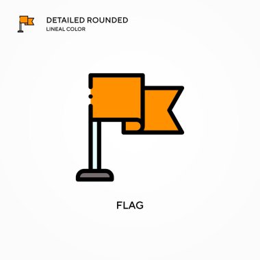 Bayrak vektör simgesi. Modern vektör illüstrasyon kavramları. Düzenlemesi ve kişiselleştirmesi kolay.