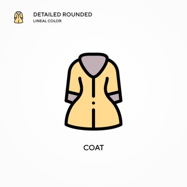 Ceket vektör simgesi. Modern vektör illüstrasyon kavramları. Düzenlemesi ve kişiselleştirmesi kolay.