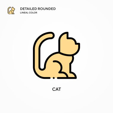 Kedi vektör simgesi. Modern vektör illüstrasyon kavramları. Düzenlemesi ve kişiselleştirmesi kolay.