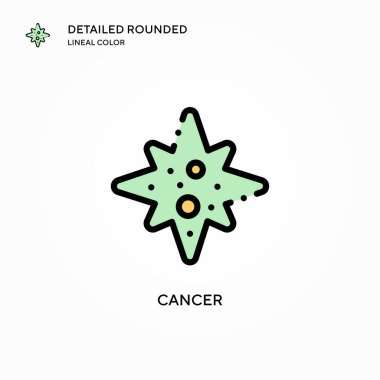 Kanser vektör ikonu. Modern vektör illüstrasyon kavramları. Düzenlemesi ve kişiselleştirmesi kolay.